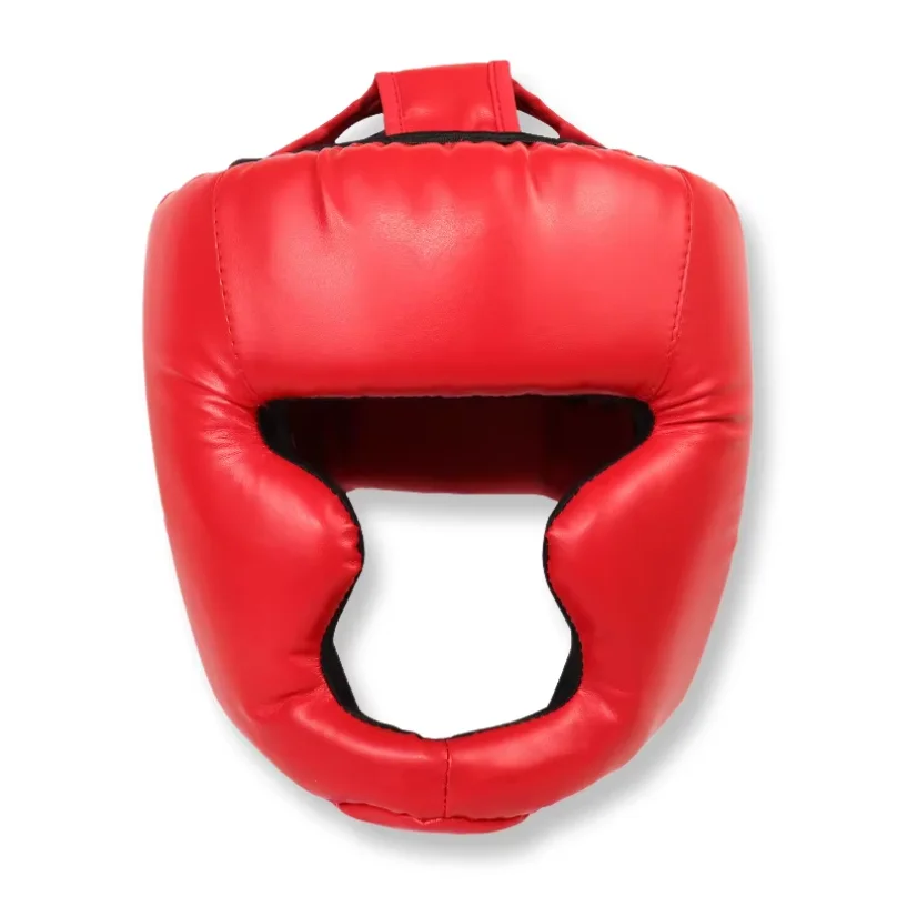 Thickened Full Cover Boxing Headguard PU Leather Shockproof Helmet Muay Thai Sanda Taekwondo Sparring Protective Gear