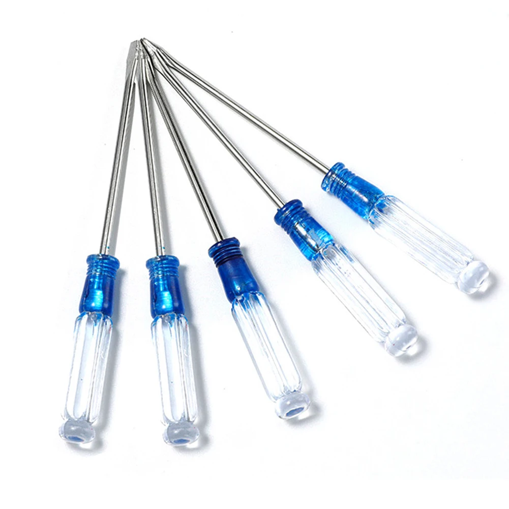 5pcs Brand New Operating All Kinds Of Small Screw Screwdriver Cross Screwdriver Plastic Slotted Screwdriver Transparent Handle