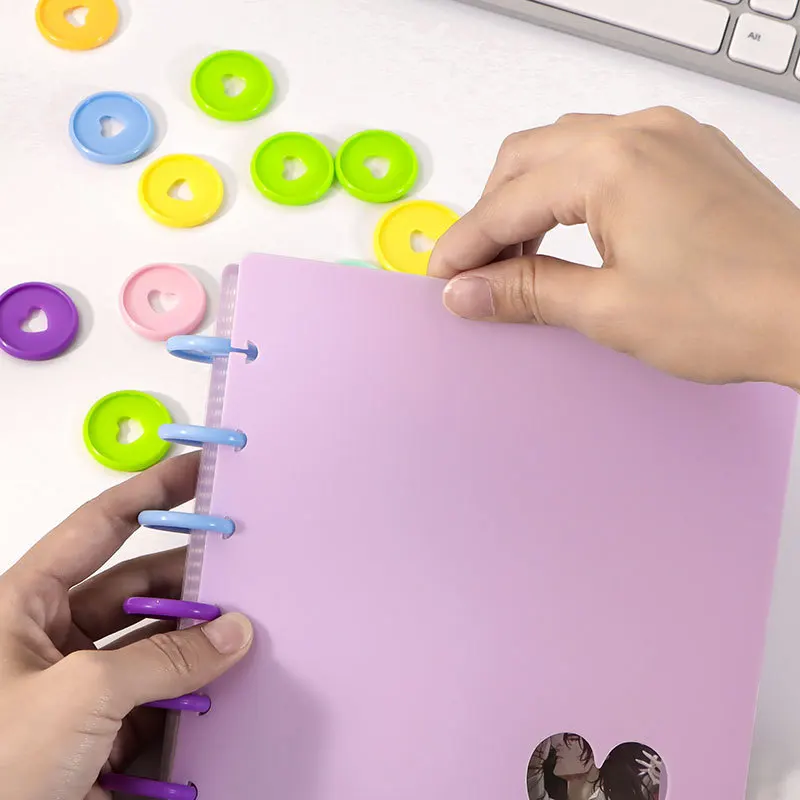80Pcs Plastic Disc Binding Discs  Loose-leaf Button Discbound Planner Rings for Mushroom HoleBinder Notebook Binding Supplies