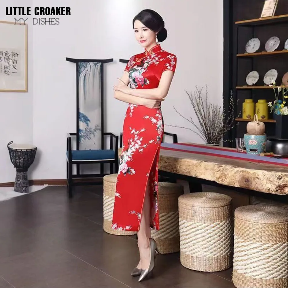 2023 Women Qipao Upscale New Summer Improved Edition Chinese Slim Retro Warlord Wife Long Cheongsam Women's Dress Ethnic Style