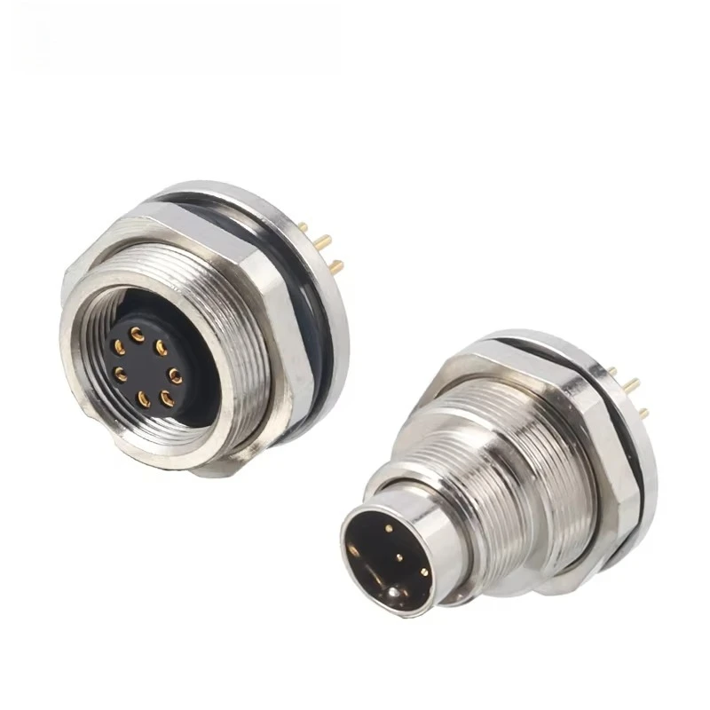 M9 IP67 Aviation Plug PCB Male Female Panel Mount Back Mount Socket Waterproof Connector 2 3 4 5 6 8 Pin