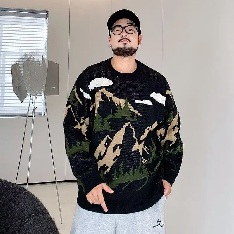 

Мужская трикотажная толстовка больших размеров на осень-зиму: свободный крой, утепленная, комфортная, оверсайз, с воротником-бомбером и ромбовидным узором