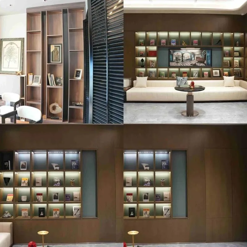 Elegant living room display storage Durable furniture Luxury custom solid wood wall cabinet