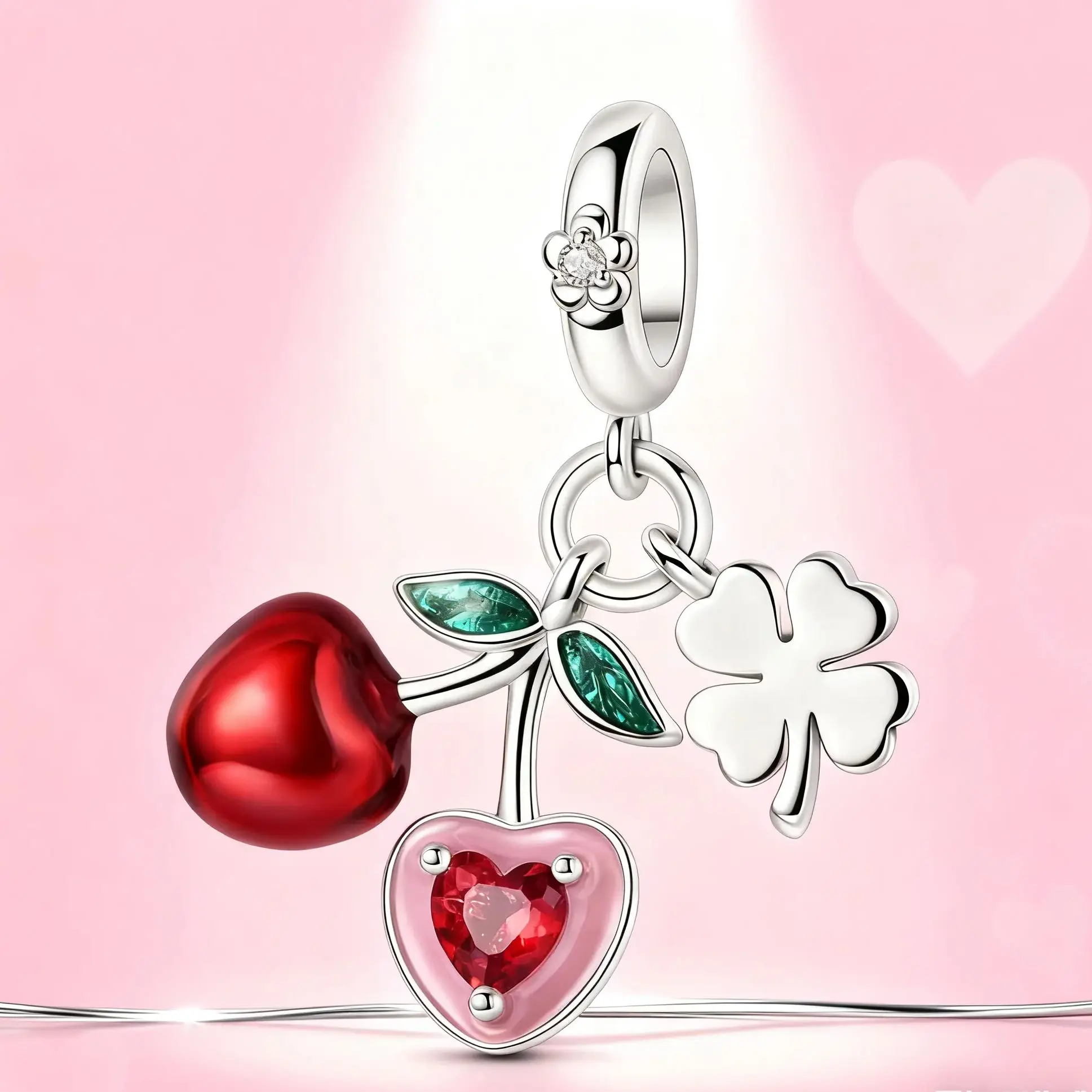 

Cherry 925 Silver Charm Fit Original Bracelet Diy For Woman Fine Jewelry Gift