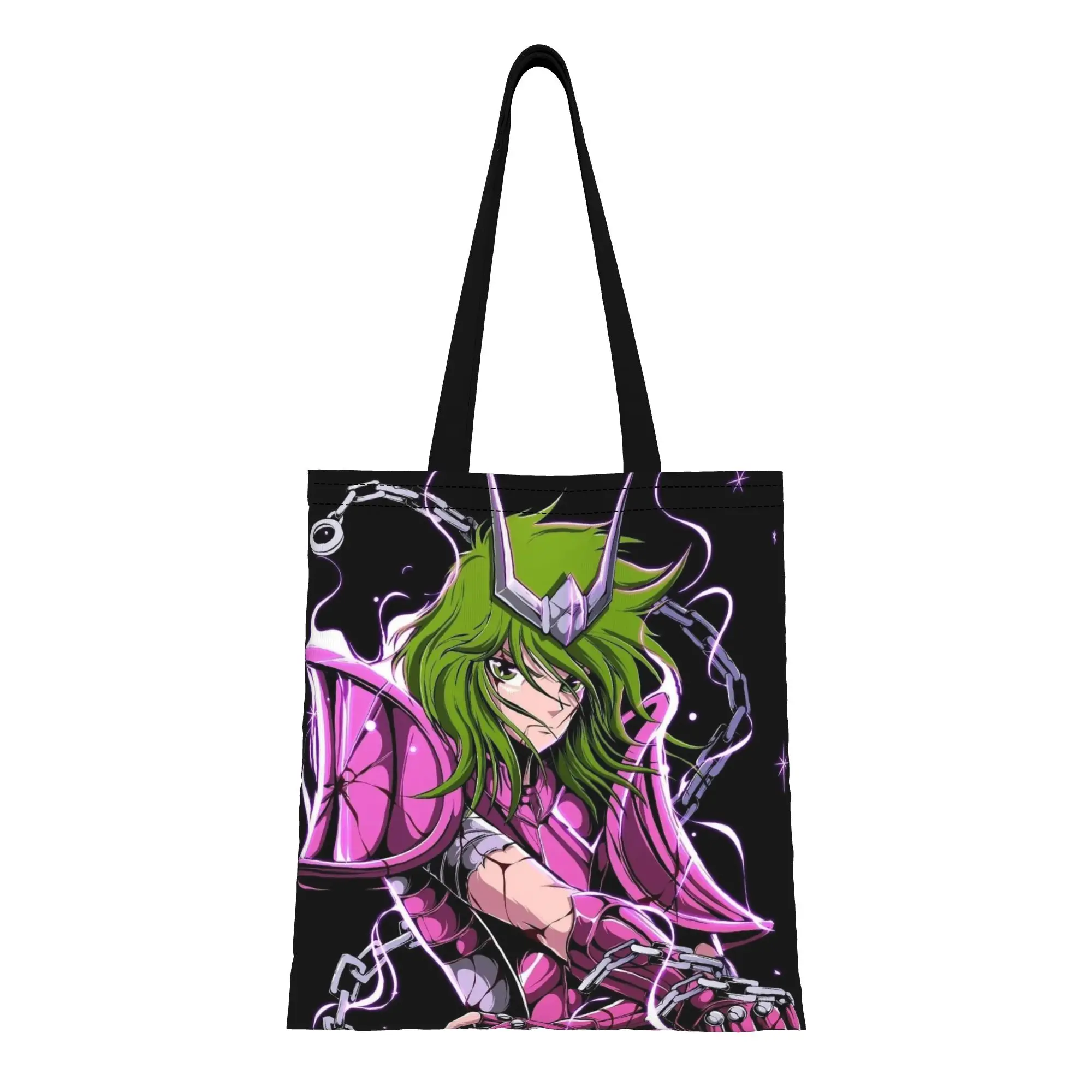 

Сумка-тоут из холщовой ткани Saint Seiya (4) для школьников, идеально подходит для путешествий, женская сумка с верхней ручкой