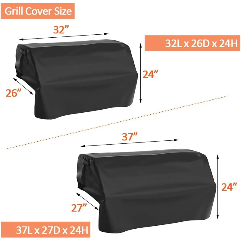 Waterproof  Barbecue Stove Roof Cover 210T Oxford Windproof Grill Covers For Built-In Barbecue Grill Top Outdoor BBQ Protect