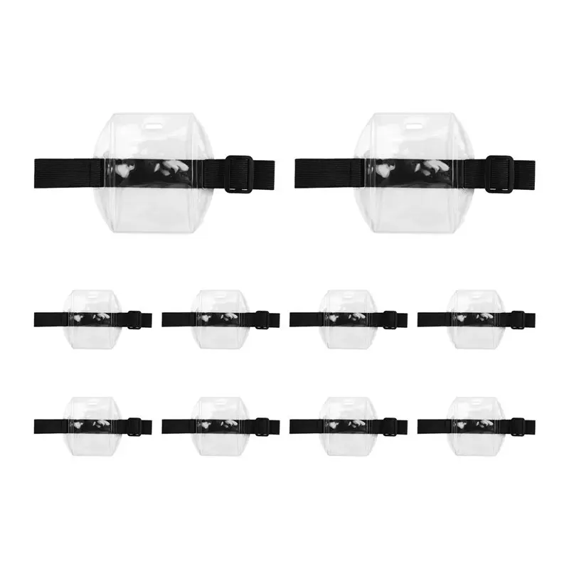 Well Made-Armband ID Card Badge Holder Waterproof ID Card Holder With Adjustment Buckle Universal Size For Work Passes (10Pcs)