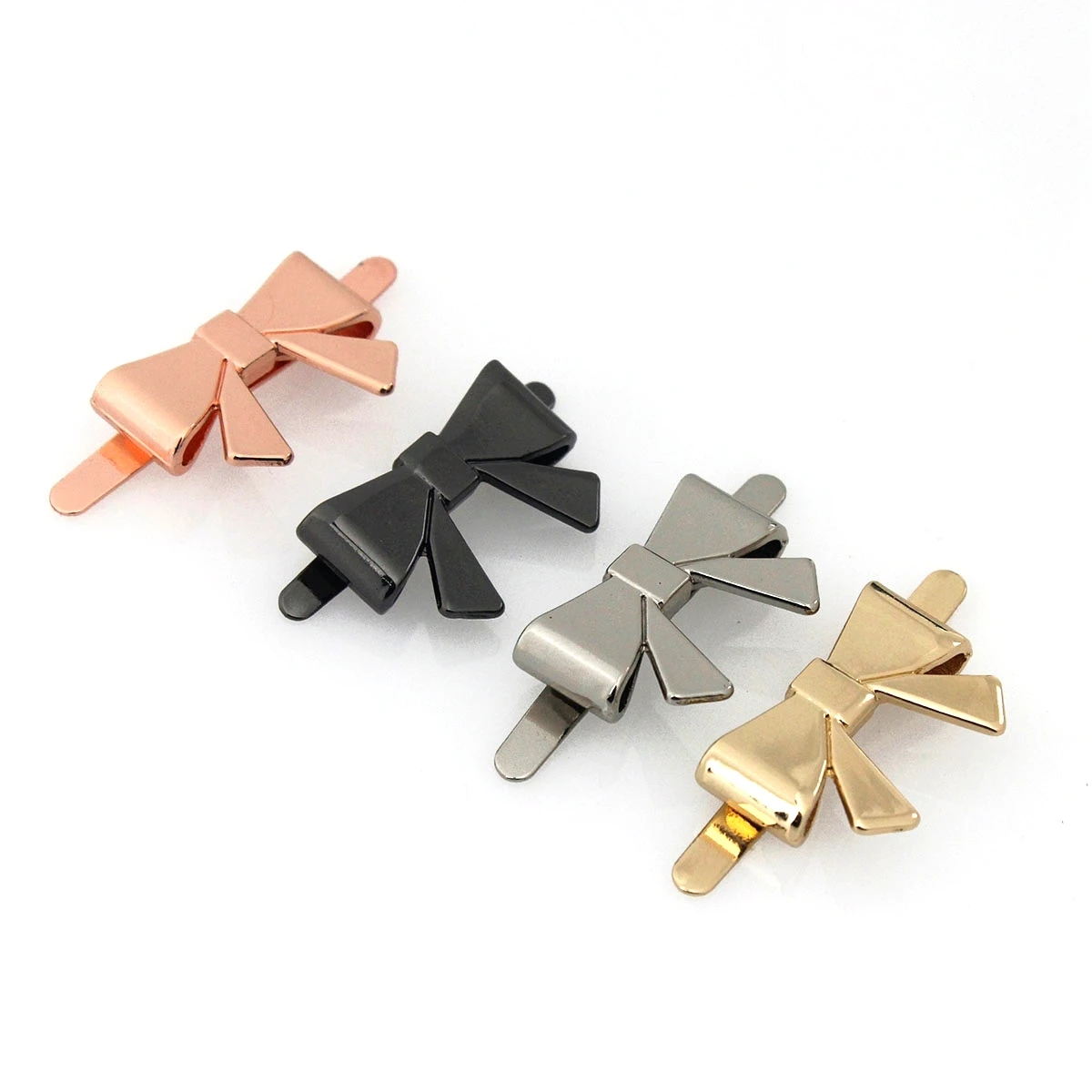 2pcs Metal Bowknot Buckle Fashion Durable Shoes Clip Clasp for DIY Handbag Bag Garments Hardware Closure Bag Parts Accessories