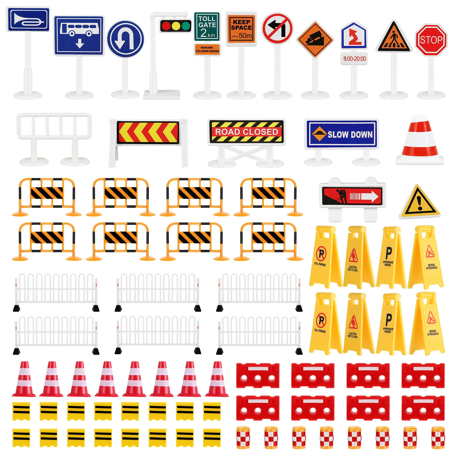 Barricata Segnaletica Giocattoli Nastro stradale per auto per auto Bambini Bambini Ragazzi Segnali stradali Modelli Set di giochi