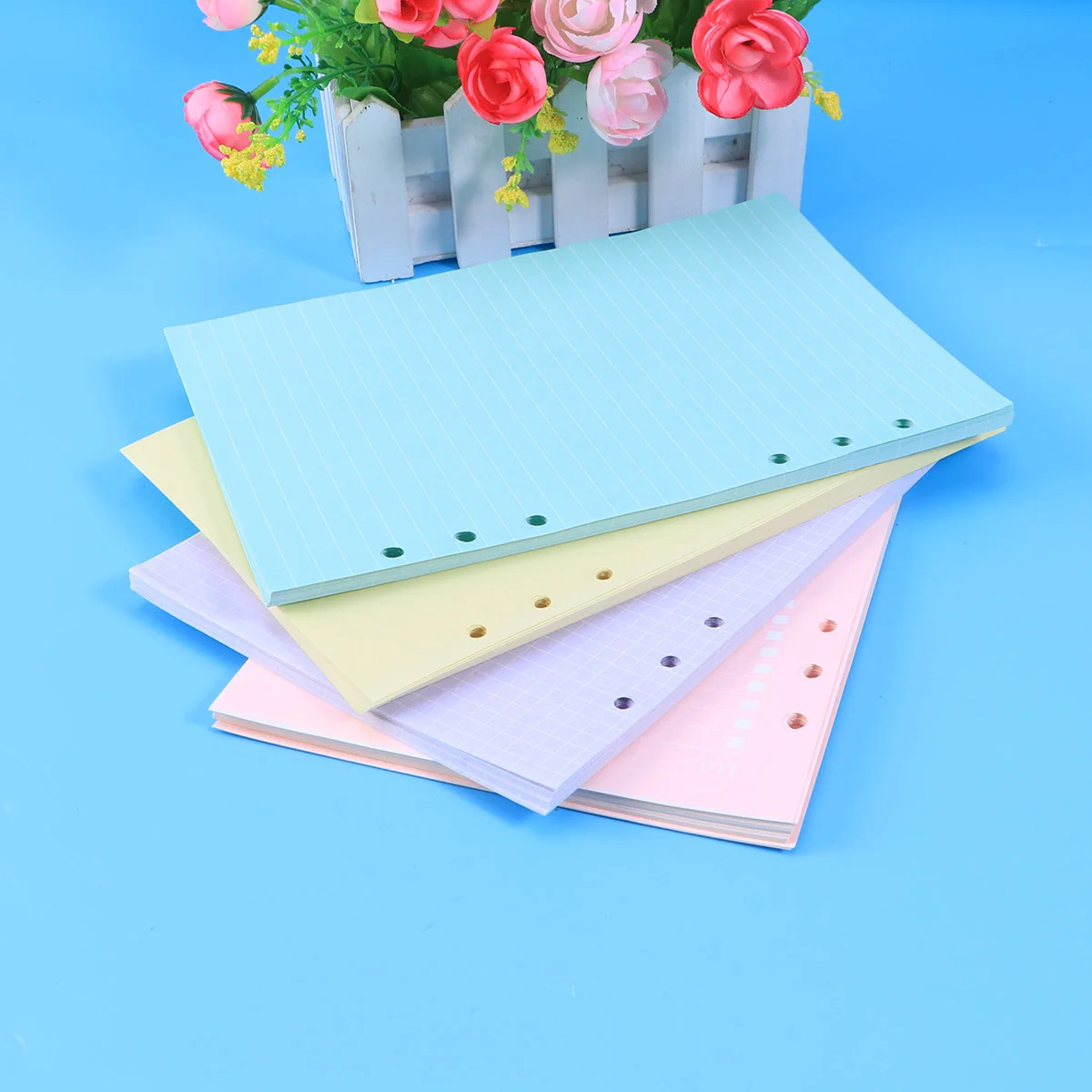 4 Pcs The Notebook Loose-leaf Paper Sorter Pages Hole Refill A5 Colorful Tab Dividers