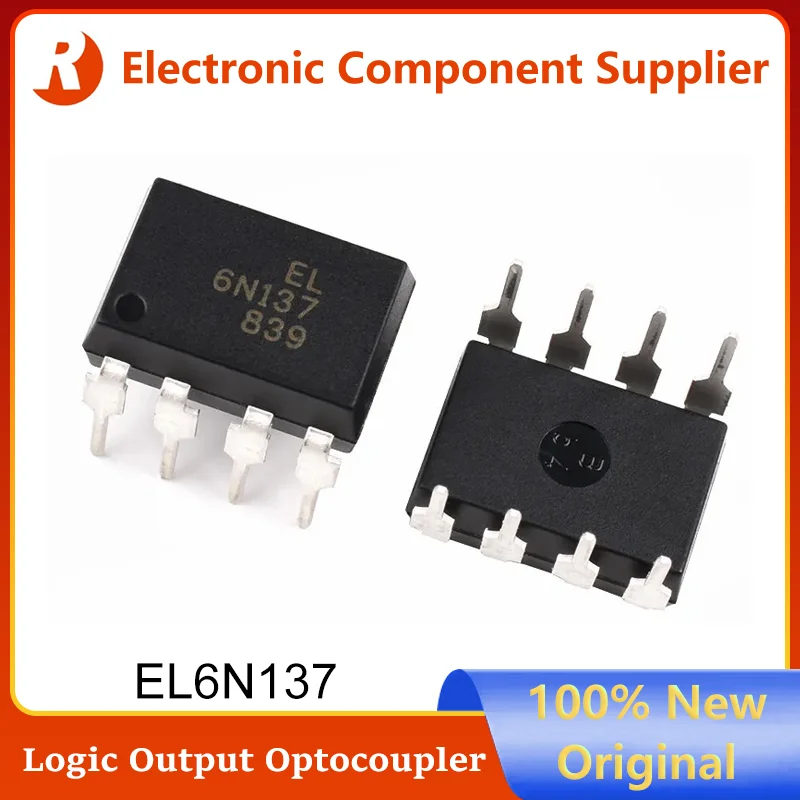 10Pcs 20Pcs Brand New EL6N137 6N137 EL6N137M DIP-8 DIP Logic Output Optocoupler Photoelectric Coupler DIP8