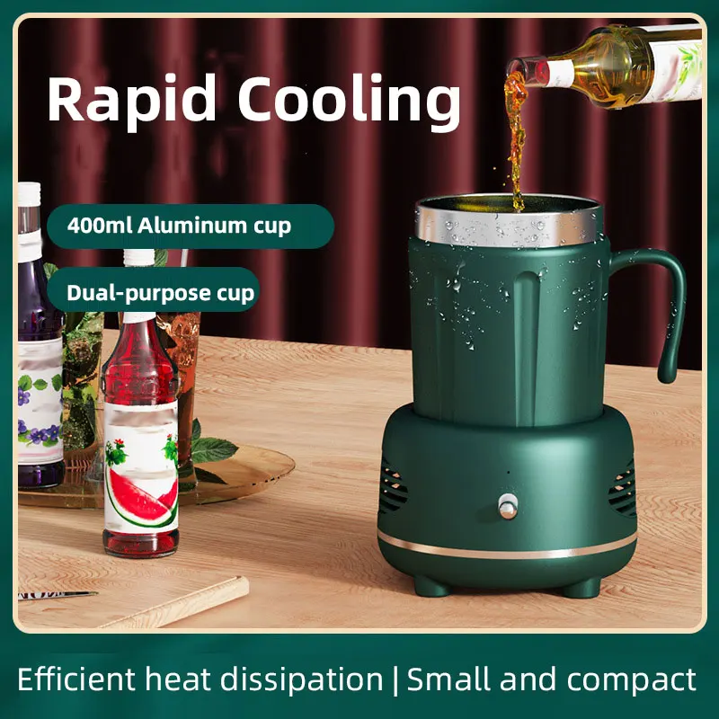 USB 400ml Beer Quick Cooling Cup,Office Home Warm And Cold Cup,Creative Cooler Mug,Car Mounted Mini Refrigerator,Heat Insulation