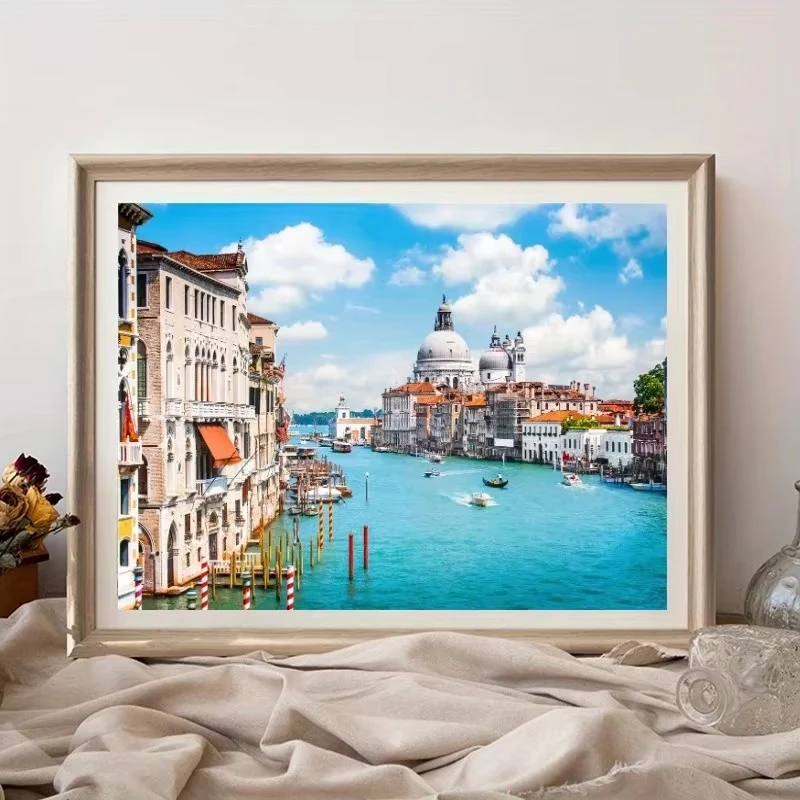 

1000 Pieces Jigsaw Puzzle for Adult Painting Santa Maria Canal Paper Puzzle Home Decor Wall Display Halloween Christmas Birthday