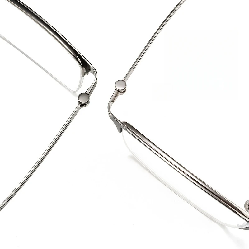 OLLYMURS, gafas ultraligeras de moda para hombre, gafas de media montura, gafas graduadas ópticas de aleación flexibles de alta calidad para negocios 156ZM