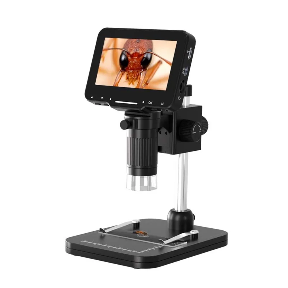 

LP043H/LP043 1000X Biological Industrial Microscope 4.3 Inch IPS HD Digital Video Microscope Magnifier for Electronic Soldering