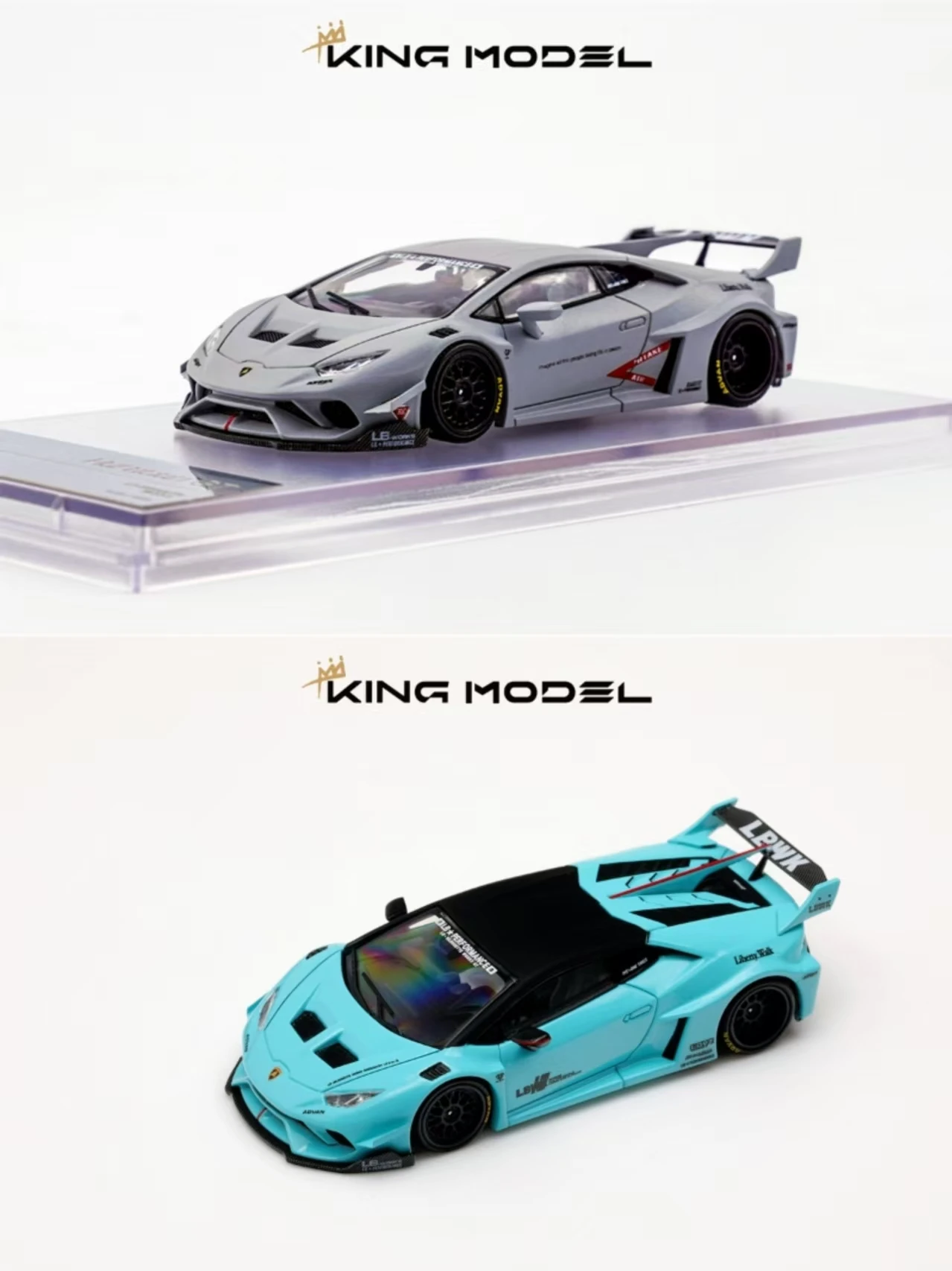 PRE-SALE KING MODEL KM 1:64 LB Huracan Maverick Tiffany Blue Air Force Grey Alloy Car Model