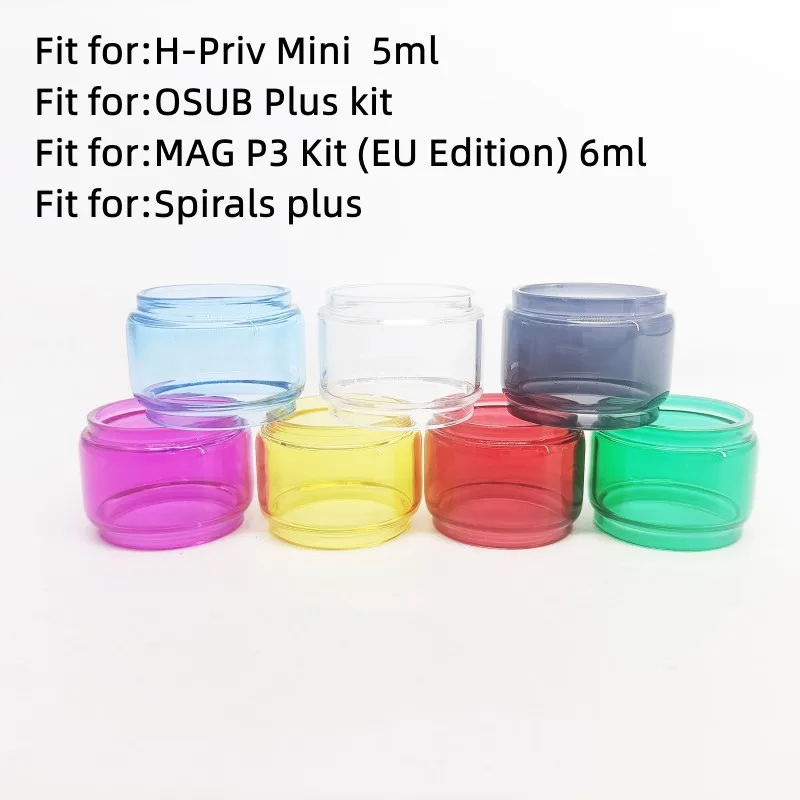 10 Pcs Bubble Glass Tube for SMOK H-Priv Mini  5ml / OSUB Plus kit / MAG P3 Kit (EU Edition) 6ml / Spirals plus Random Colors