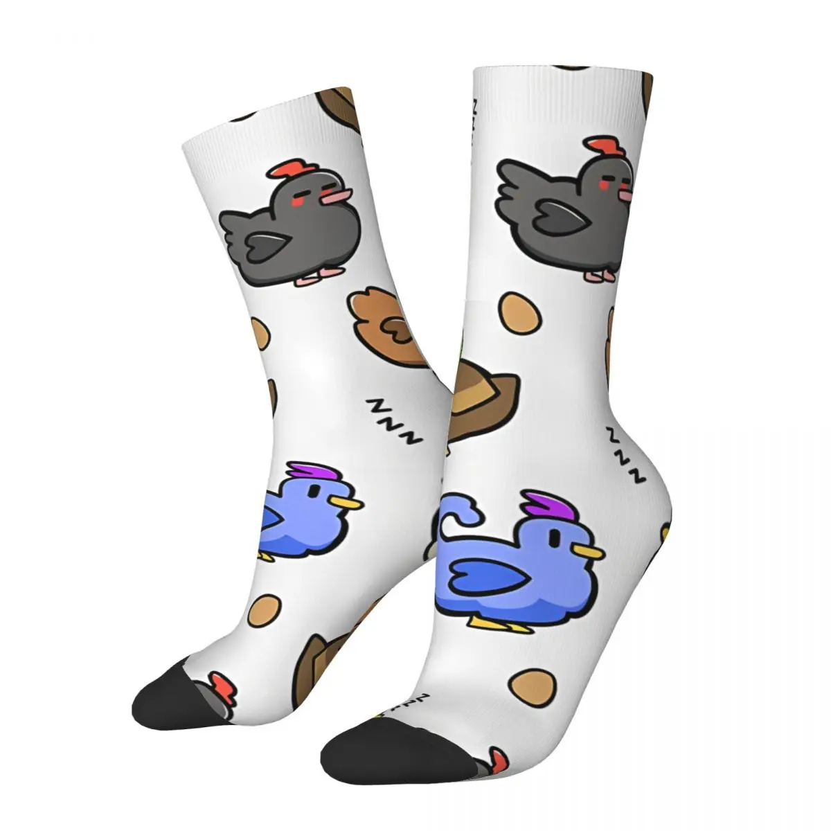 Hip Hop Retro Chickens Crazy Men's Socks Unisex Stardew Valley Harajuku Pattern Printed Funny Novelty Happy Crew Sock Boys Gift