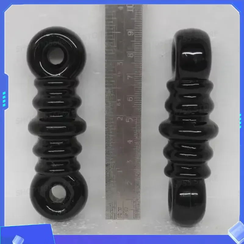2pcs High Frequency Porcelain Glass Insulator Receiving Antenna for Communication Radio Brown Black 85-90MM