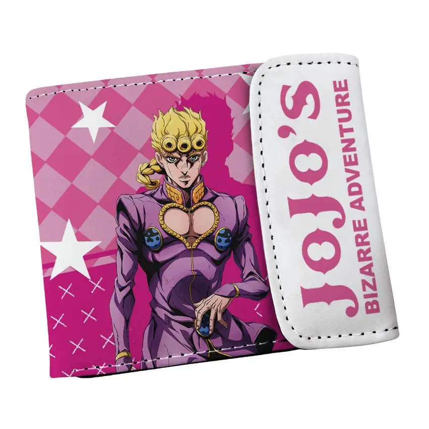 JoJo's Bizarre Adventure Jonathan Joestar Cartoon-Muster, versteckte Schnalle, kurze Geldbörse aus Leder, Aufbewahrung für Studenten, Münzgeldbörse, Geschenk – Detail 14