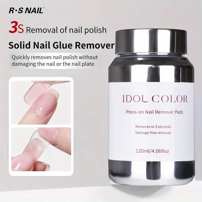IDOL COLOR 120 ml/4,22 fl.oz Nagelkleber- und Nagellackentferner zum Aufdrücken – schnell wirkende 3-Sekunden-Einweichflüssigkeit