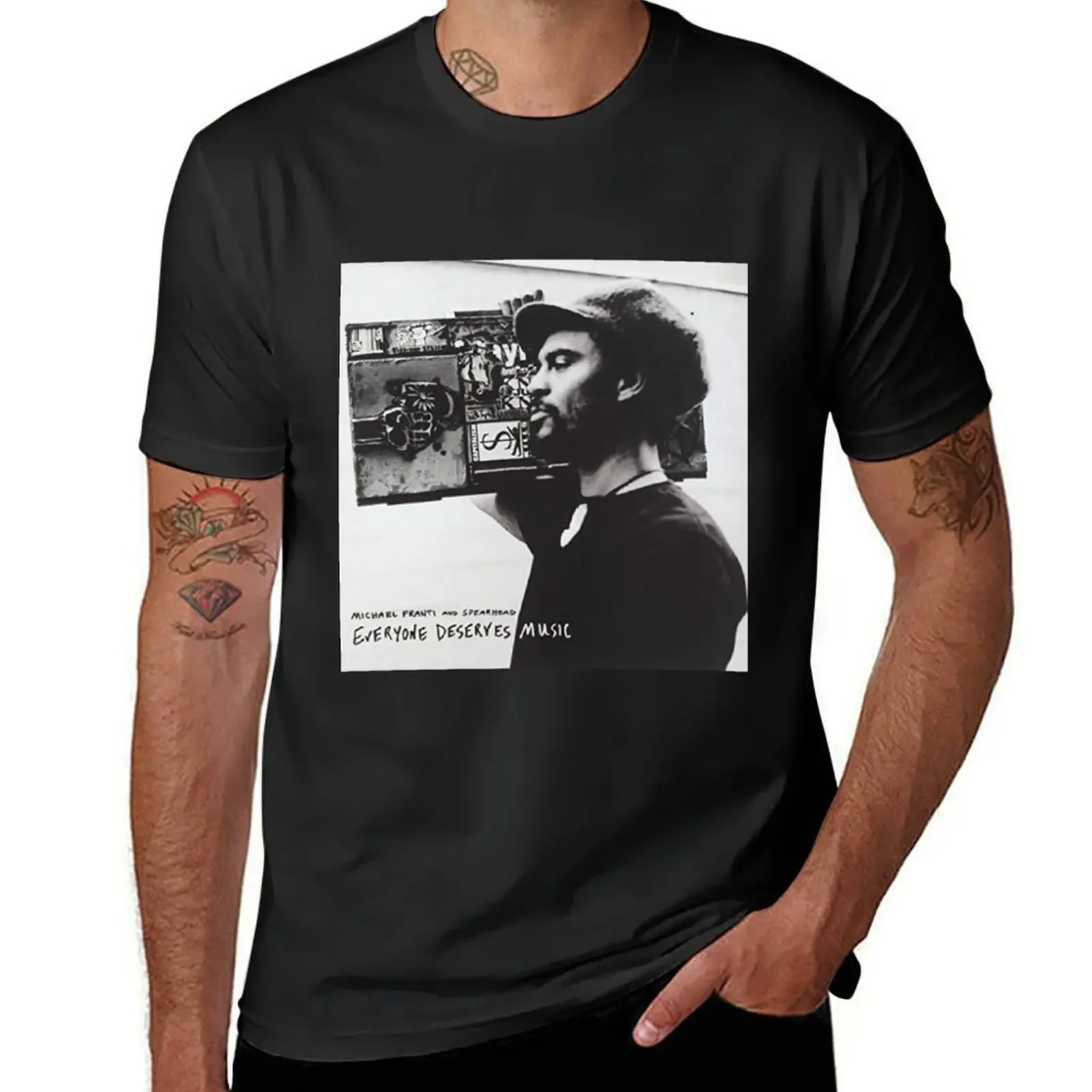 

Everyone Deserves Music by MICHAEL & SPEARHEAD FRANTI T-Shirt anime figures sports fans T-shirt men