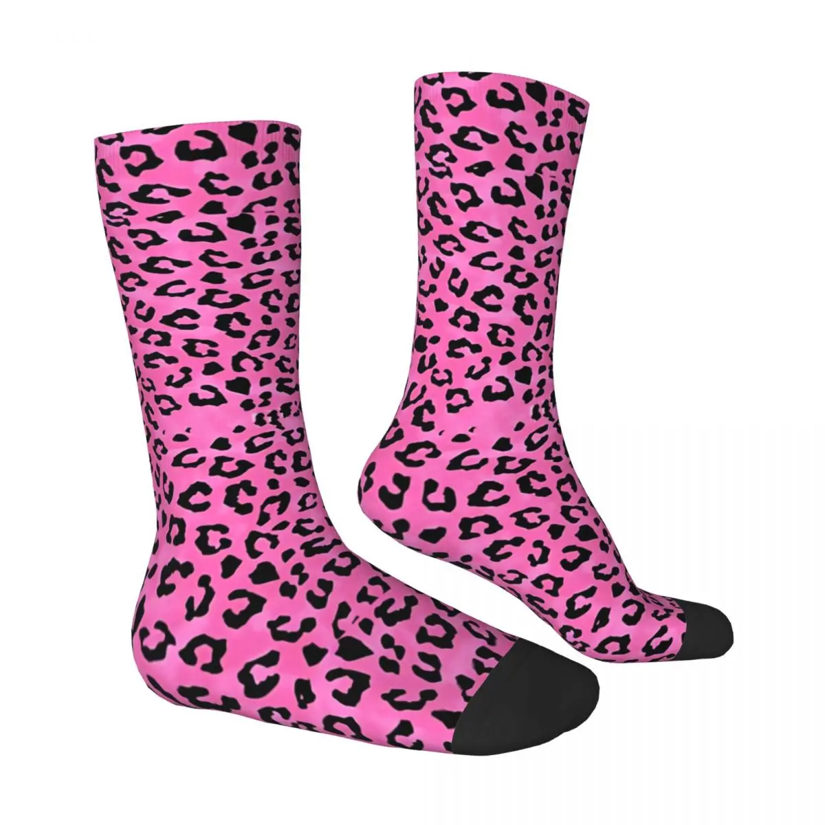 Pink Cheetah Skin Print Men Women Socks Windproof Novelty Spring Summer Autumn Winter Stockings Gift