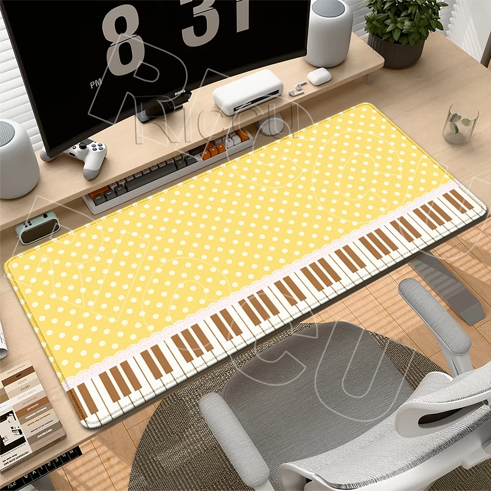 Korean Piano Polka Dots Grey MousePad Minimalist Protector Extended Anti-slip Carpet Office Game Accessories Laptop LockEdge Rug