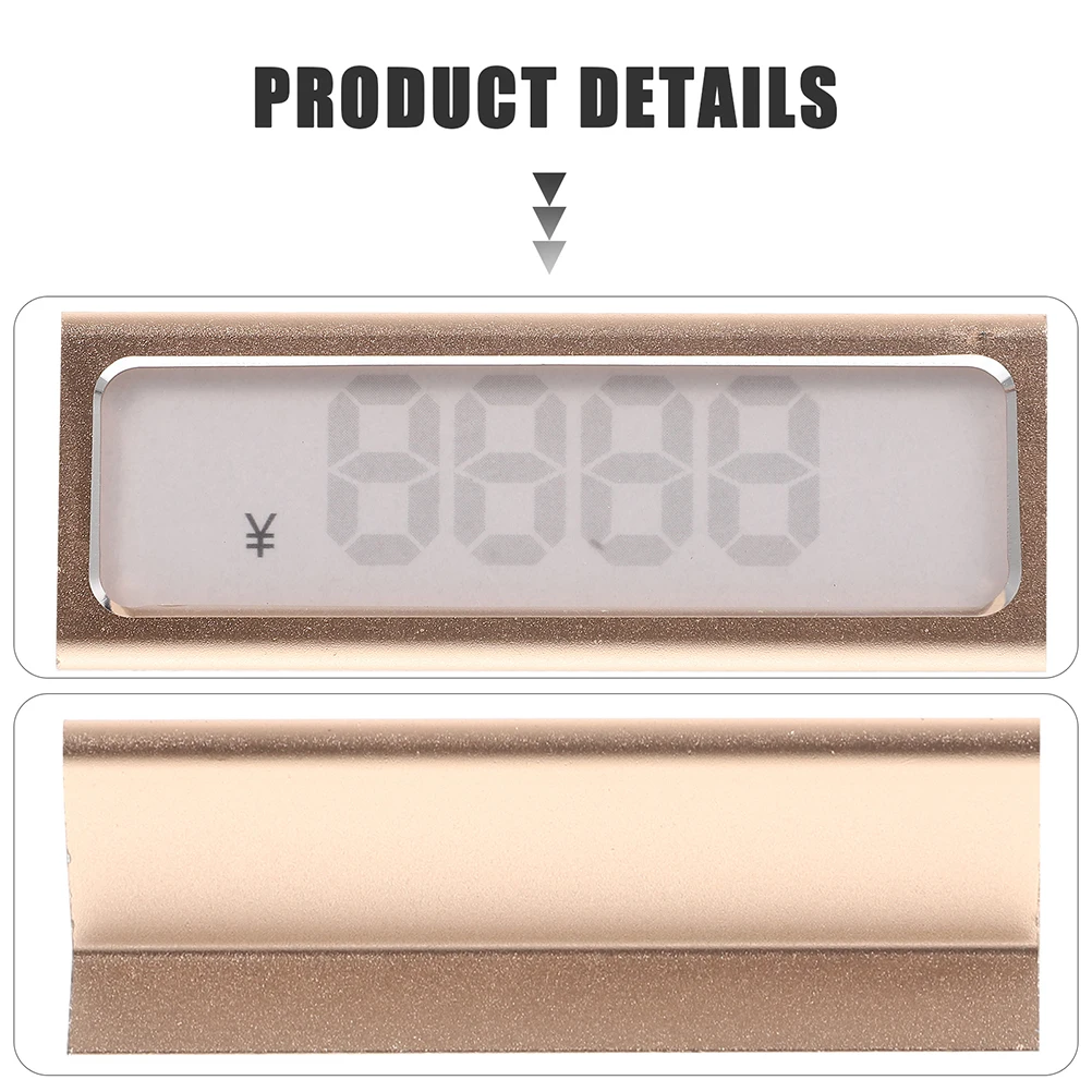 

3pcs Price Tag Display Holder Label Stand Sign Cost Holders Aluminum Alloy Organizer Reusable For Cake Shop Shelves Watch Store