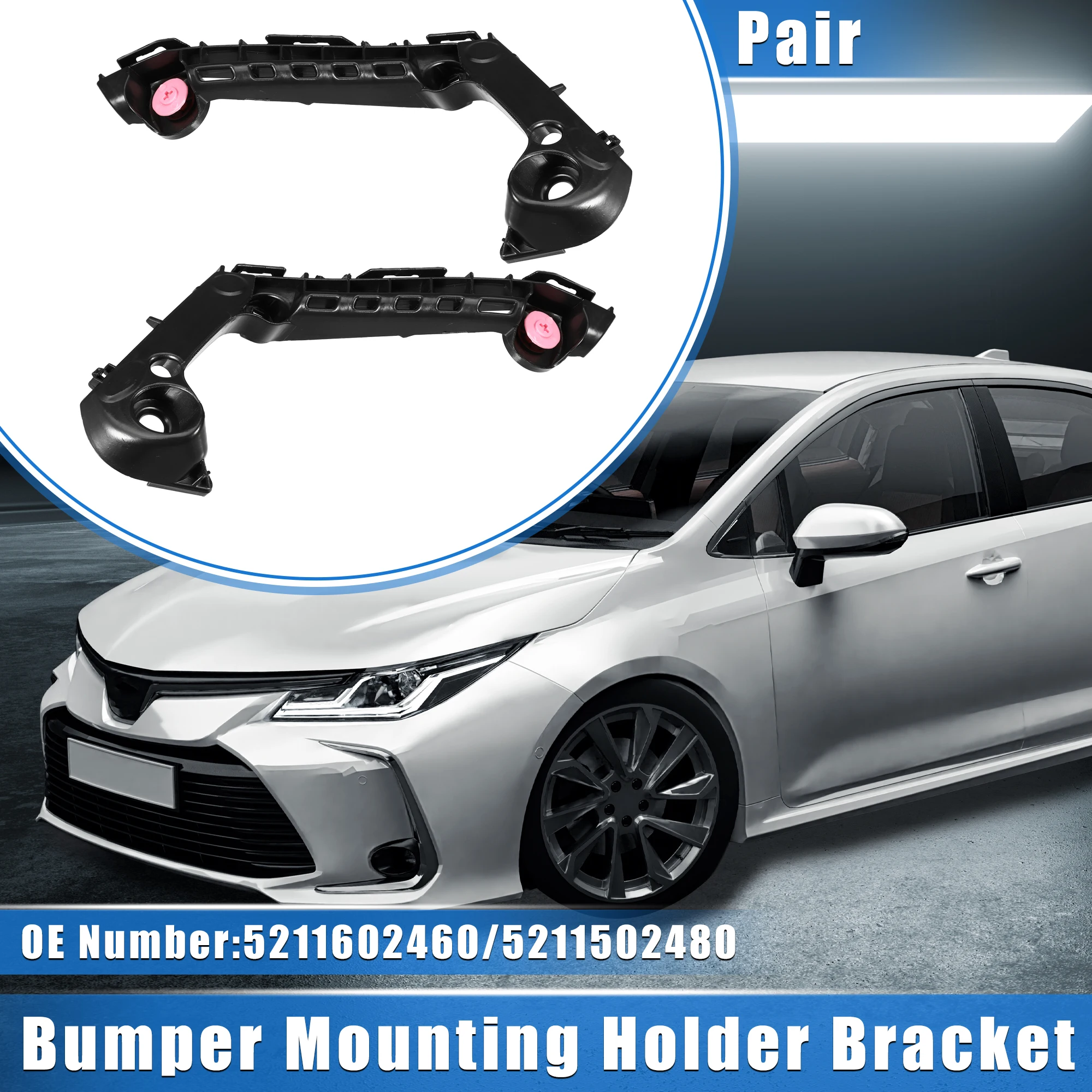 X Autohaux 1 Pair Bumper Mounting Support Bracket for Toyota Corolla 2019 2020 2021 5211602460 5211502480