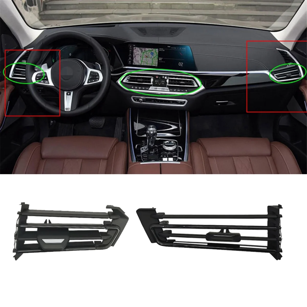 Car Front Right&Left AC Air Vent Grill Outlet Clip AC Slider Repair Kit for BMW X5 G05 X6 G06 X7 G07