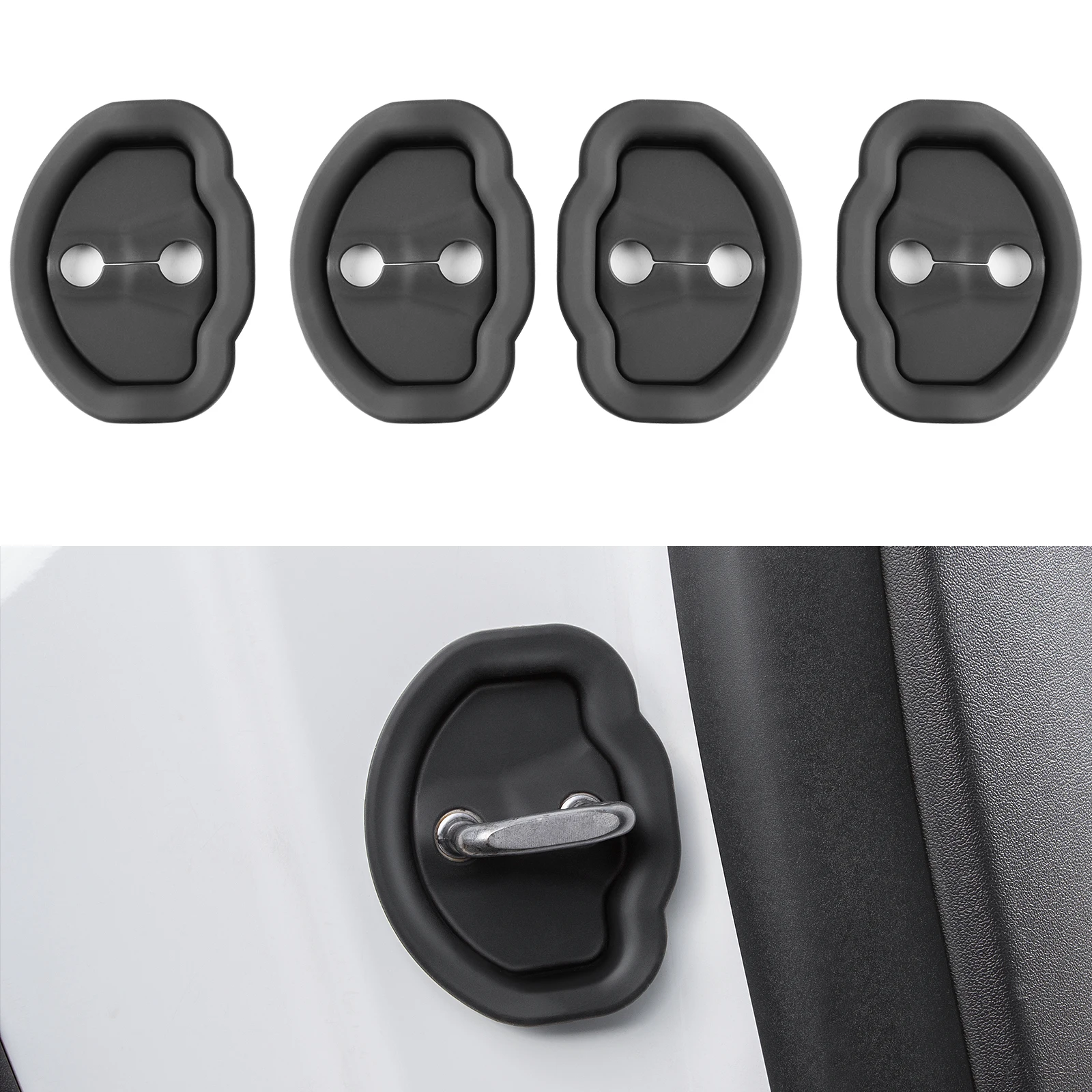 

Upgraded 4PCS Silent Shock Pads Silicone Door Lock Protector for Tesla Model 3 and Model Y 2017-2026 Accessories