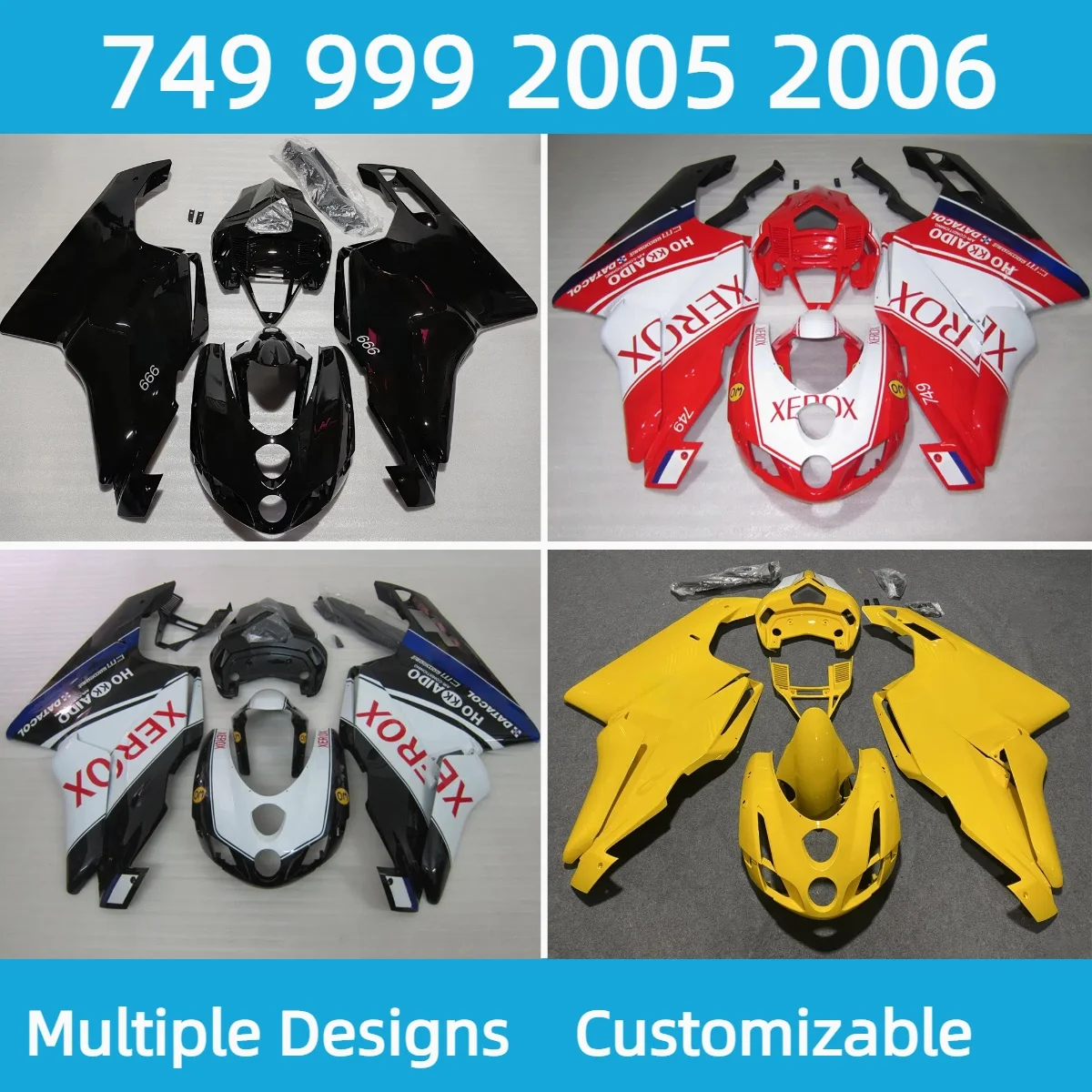 

Для Ducati 749 2005 2006, литой комплект обтекателей для литья под давлением 999 05 06, полный комплект кузова мотоцикла, обтекатели
