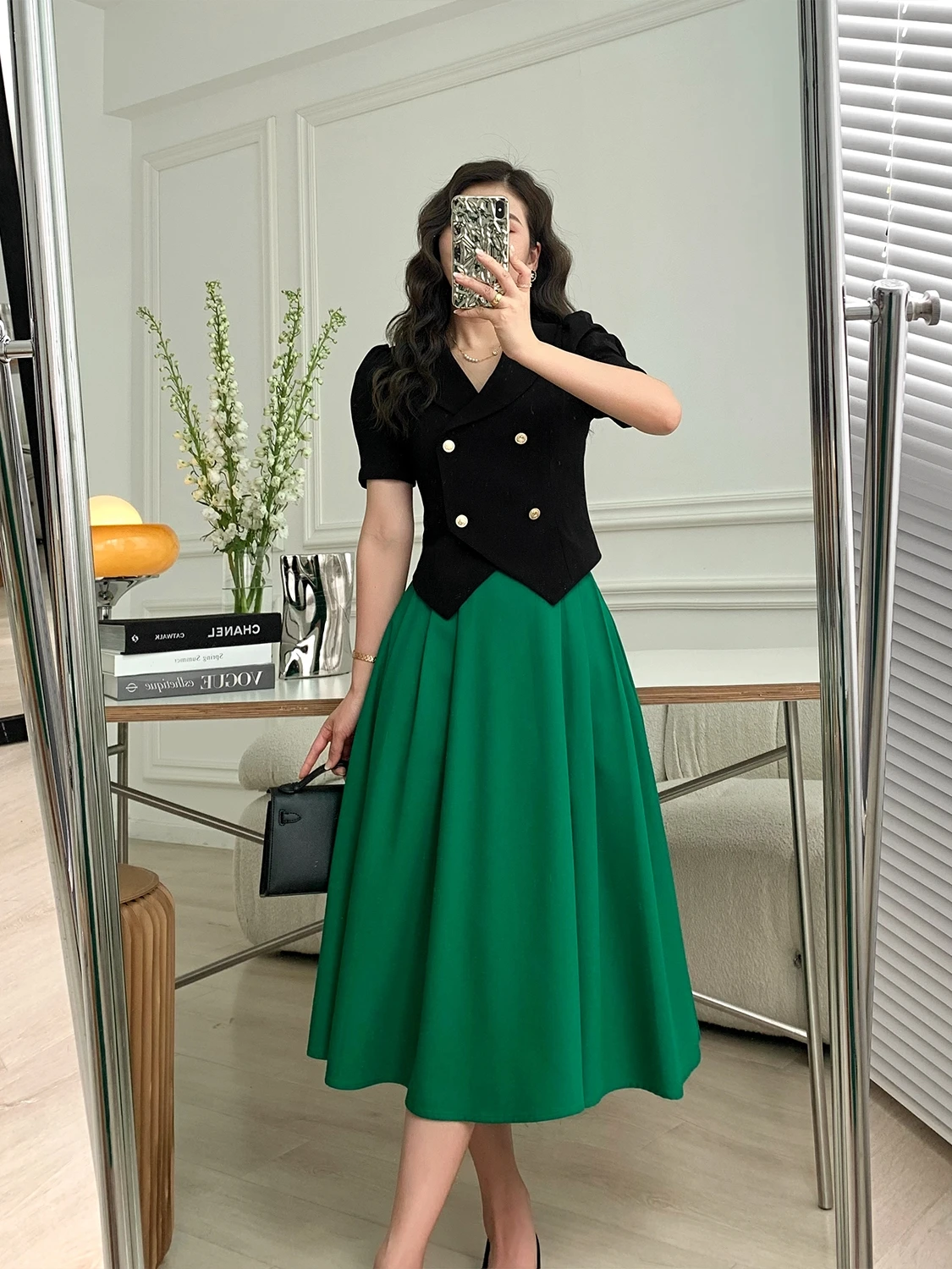 

High Waist Umbrella Skirt Maxi f-length Vintage Pleated Gown Special Dorothy Women's Premium Summer Faion Skirts