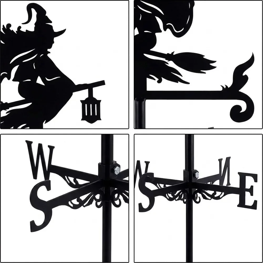 Elegant Metal Weather Vane Wind Direction Indicator Rustproof Outdoor Farm Garden Roof Mount Decor Ornament Yard Farmhouse Decor