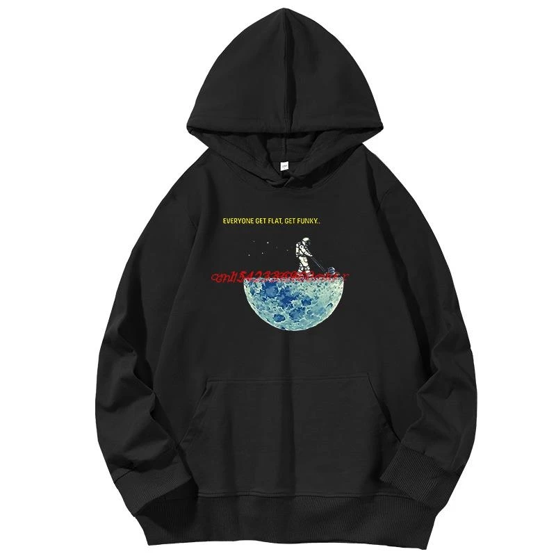 Get Flat And Get Funky Graphic Hooded Sweatshirts Spring Autumn Long Sleeve Pullover Hoodies Men's Sportswear Printed Sweater