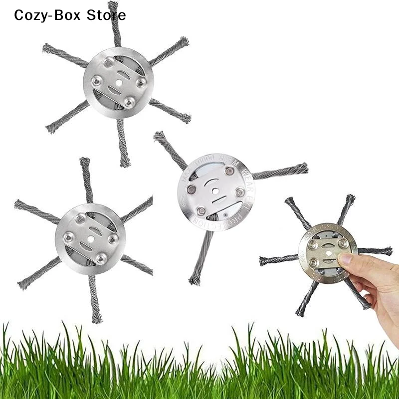 [ZY]1/2Pc 6 Inch Steel Wire Wheel Head Grass Trimmer Head Universal Weed Brush Fit Straight Shaft Brushcutter Removal Moss Rust