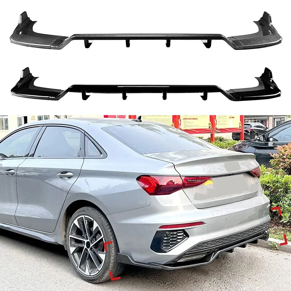 Rear Lip Rear Corner Integrated Diffuser Spoiler For Audi A3 8Y Early Stage Sline 2021-2024 Three Box Version Exterior Guard Kit