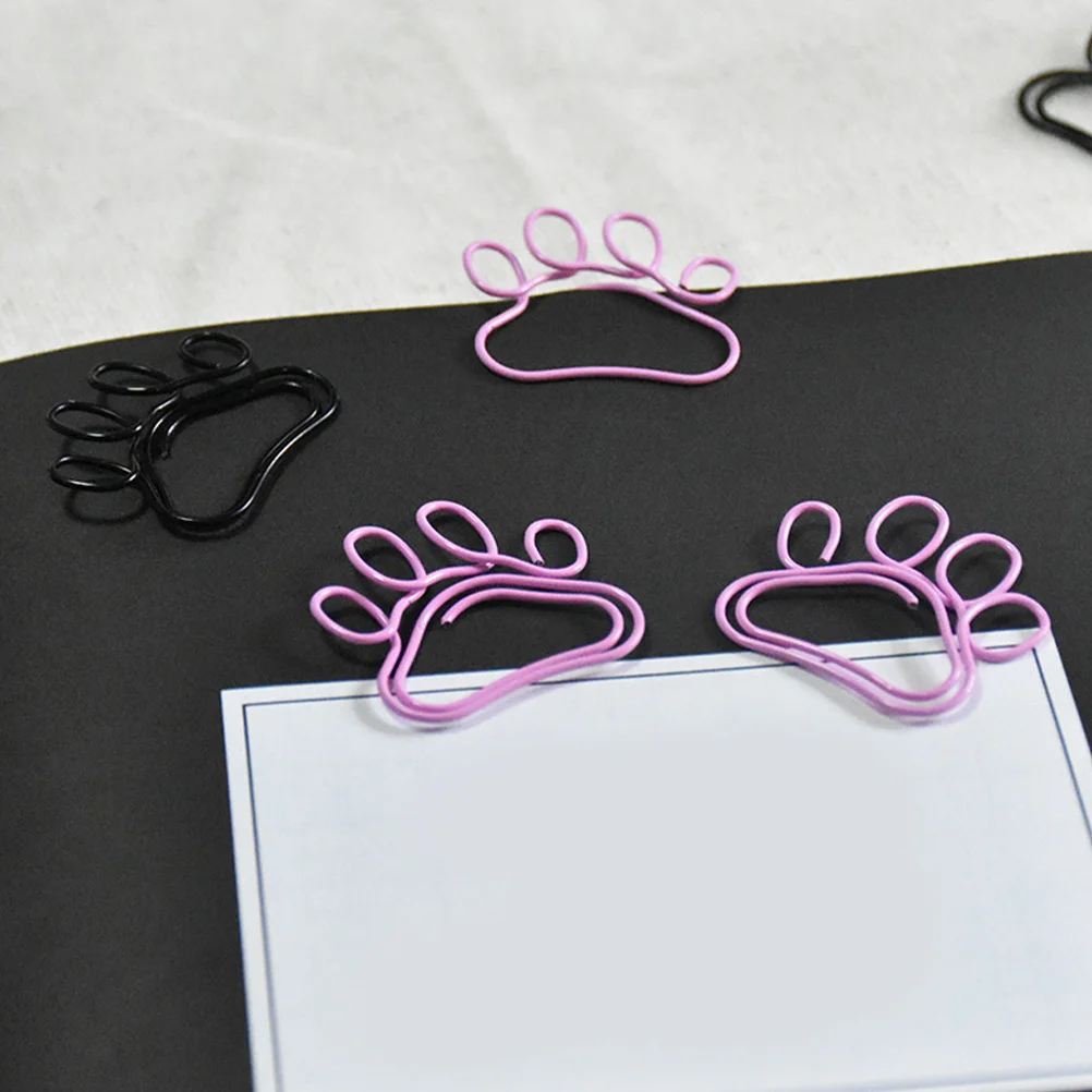 

50Pcs Cat Claw Shaped Paper Clips Sturdy Metal Office Supplies Decorative Document File Clips for Students Paper Pin Clip
