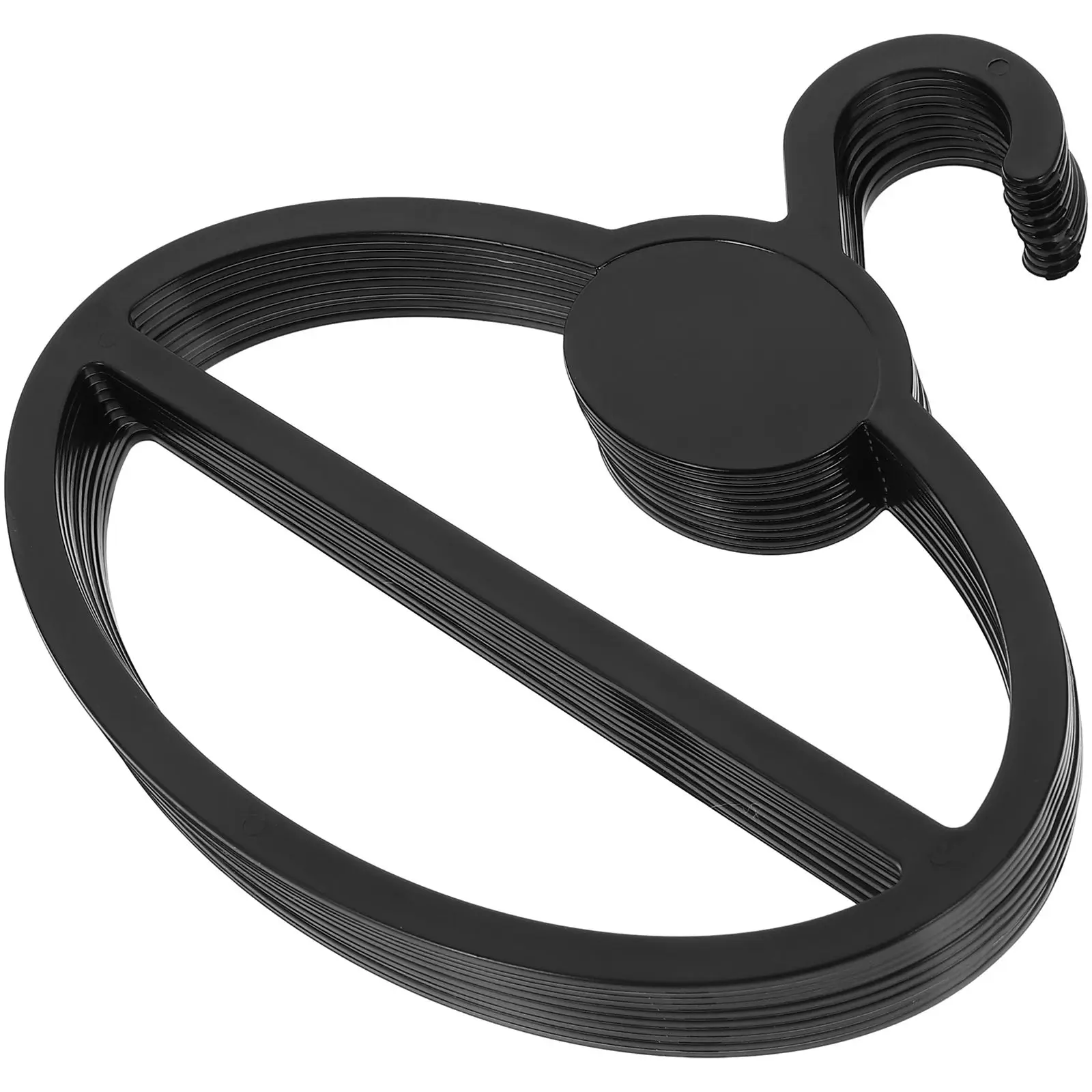 

10PCS Black 13cm Round Hook Scarf Stand Hanger for Multiple Scarves Tie Rack Belt Holder Organizer