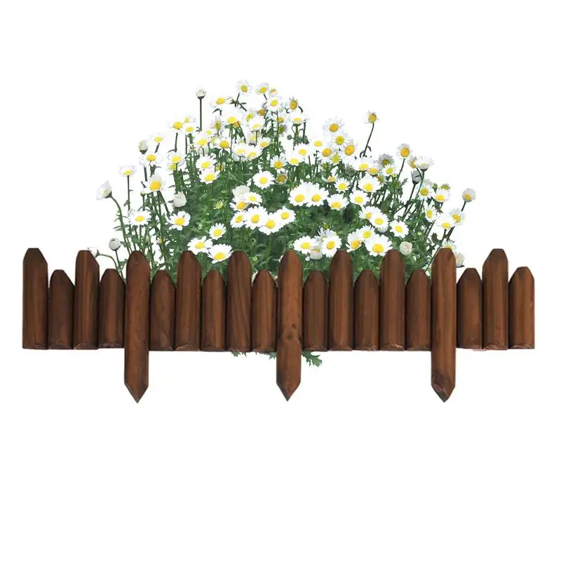 

Wood Garden Edging Border Wooden Fence Gate Plant Screen Flower Bed Border Flexible Decorative Borders For Spring Yard Patio