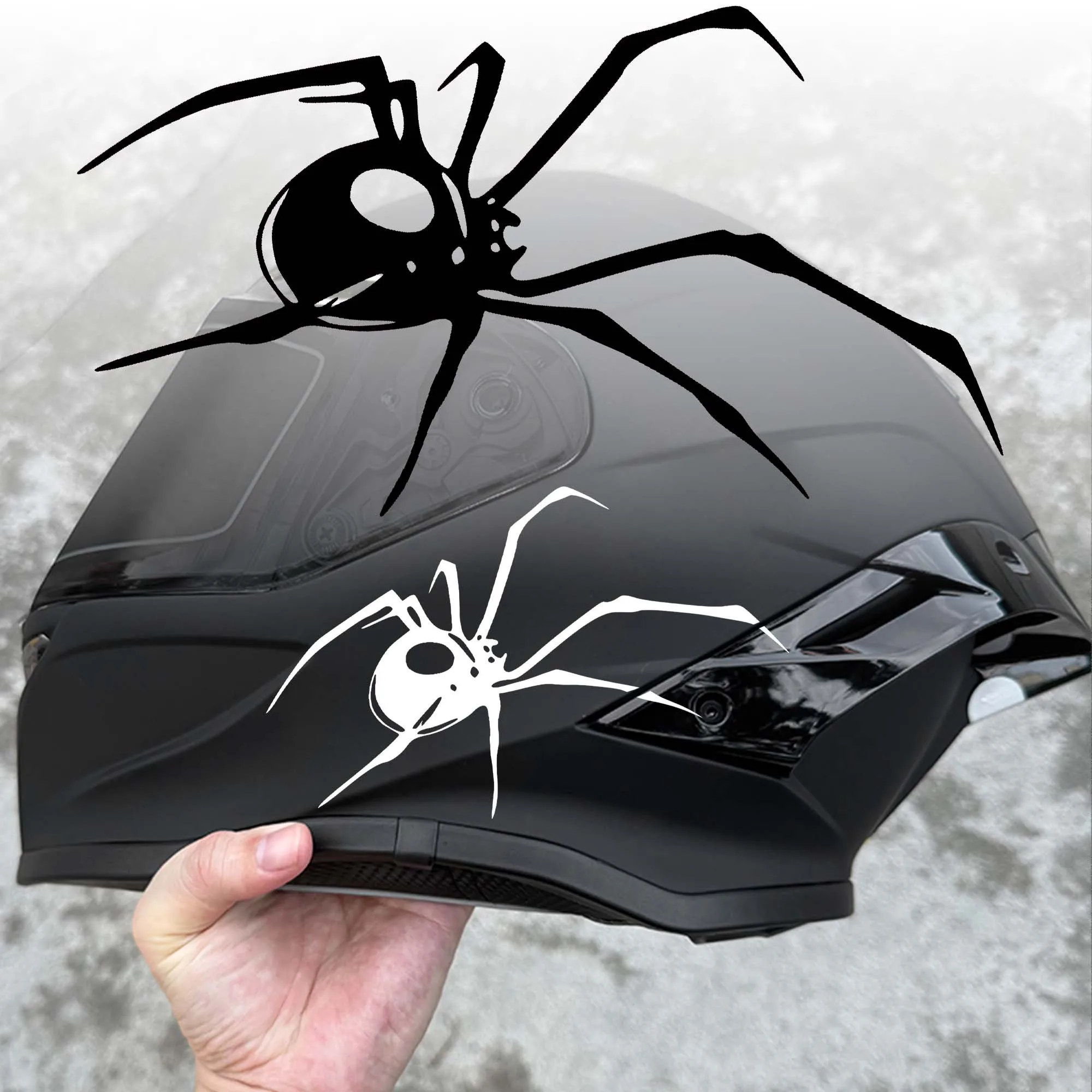 1Pair Funny Spider Motorcycle Helmet Stickers Waterproof and Durable Vinyl Decals for Motorcycle Fuel Tanks Windshields and Body