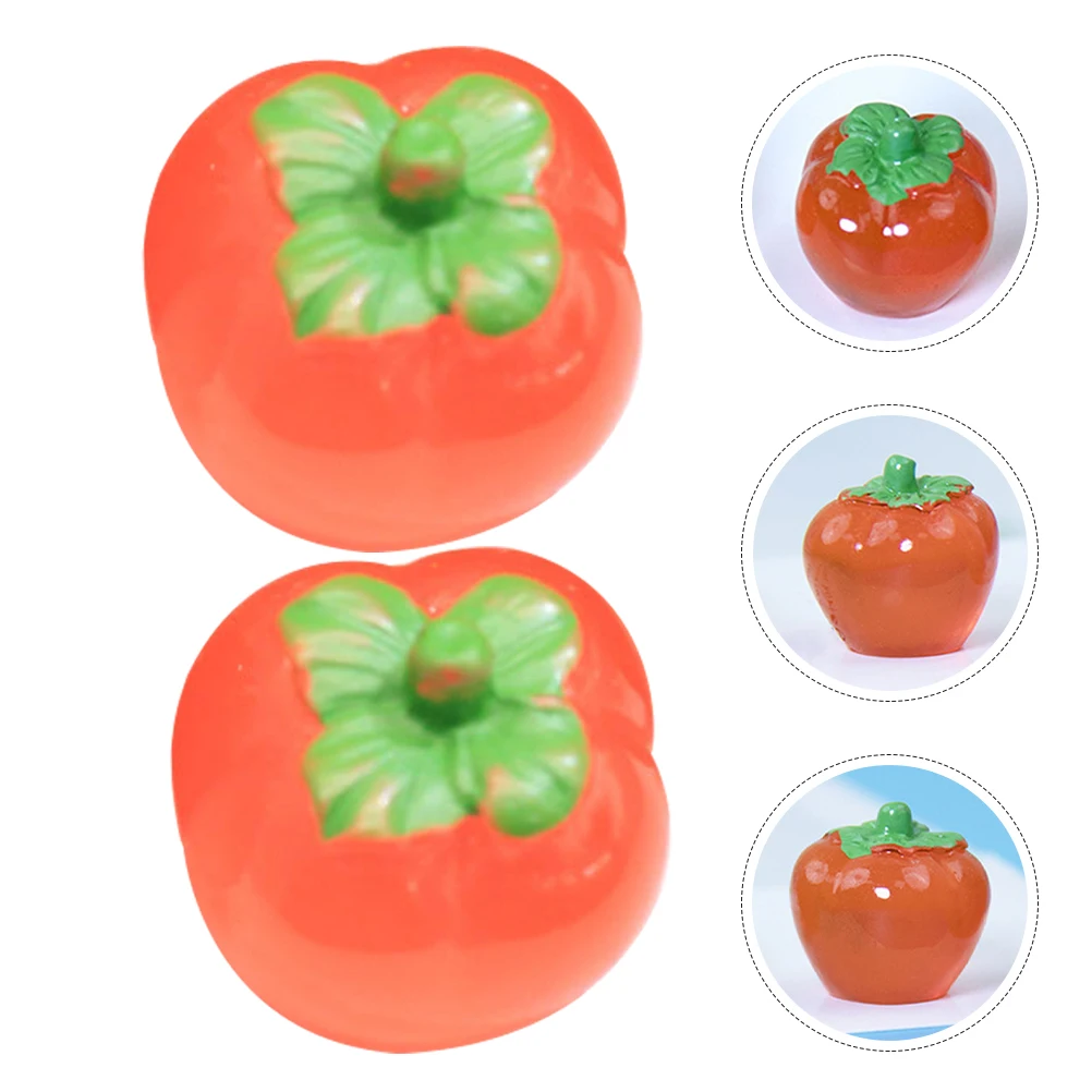 

18 Pcs Persimmon Luminous Jewelry Resin Artificial Fruits for Decoration Lifelike
