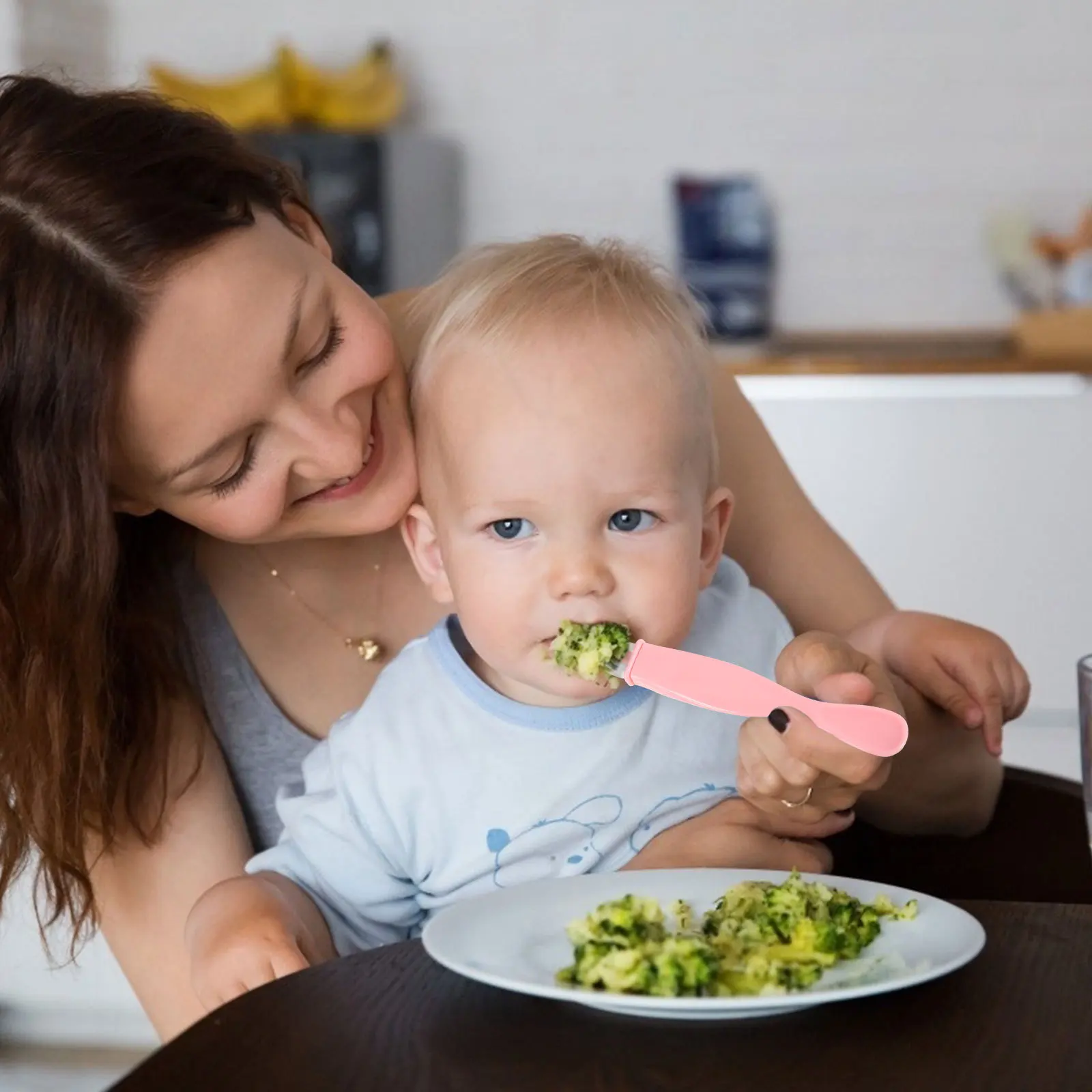 

2 шт. термостойкие детские ложки, силиконовый набор посуды для малышей, легкие ложки для кормления для новорожденных, незаменимый набор
