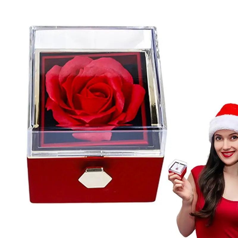 Rose Jewelry Ring Box Red Rose Box Rose Box Flower Promise Ring Box For Proposal Valentine's Day Mother's Day Christmas