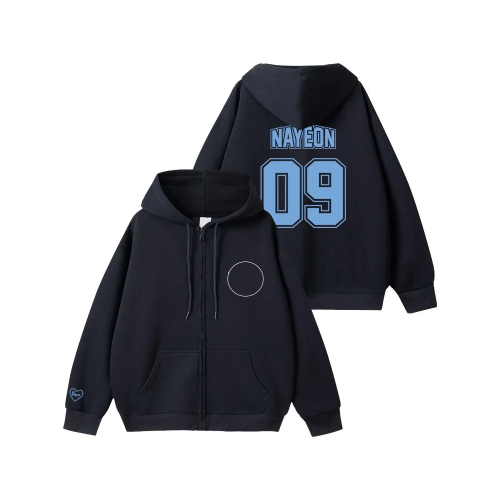 KPOP SANA MINA Casual Hoodie Sweater 9th Anniversary Concert Sweatshirt Baseball Jacket Overcoat NAYEON JIHYO Fan Clothes