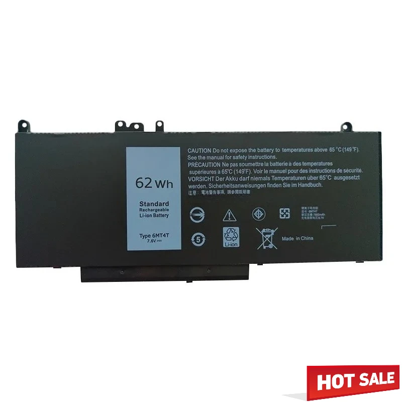 New 6MT4T Laptop Battery For Dell Latitude E5470 E5570 E5270 Precision 3510 0HK6DV 079VRK TXF9M 0TXF9M 7.6V 8000mAh 62Wh Battery