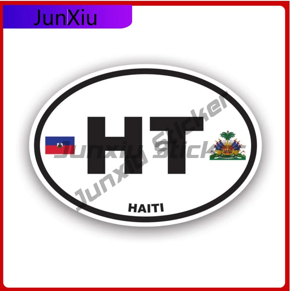 

Unique Artistic Haiti Oval Sticker Uv Protected Decalshaitian Flag Country Code Euro Ht V2 Sticker Sunproof Outdoor Ideal