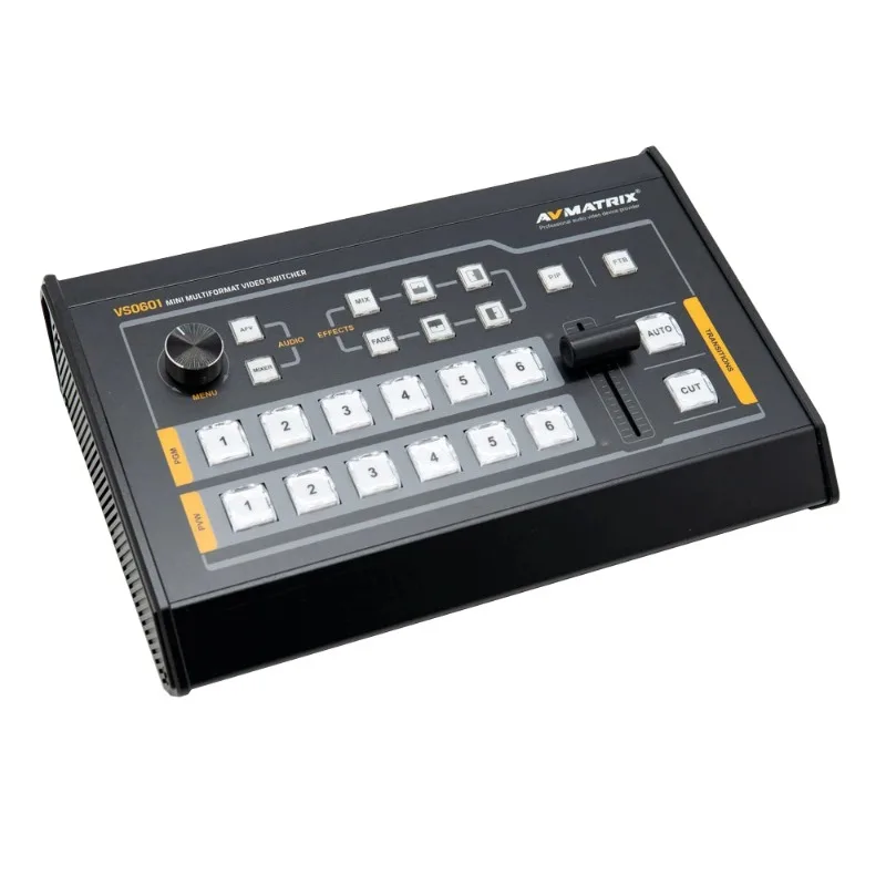 

NEW Avmatrix VS0601 Mini 6 Channel SDI/HD-MI Multi-format Video Switcher With T-Bar AUTO CUT transitions and WIPE Effects for Vi