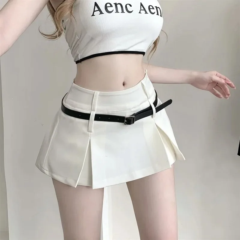 French  Skirt for Women Sle Sexy Sweet Gyaru High Waist Slimming A Word Autumn 2025 New Small Pleated Short Dress